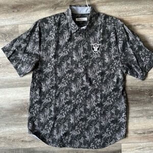 NWT NFL Las Vegas Raiders Silk Button Up size Medium Tommy Bahama Hawaiian